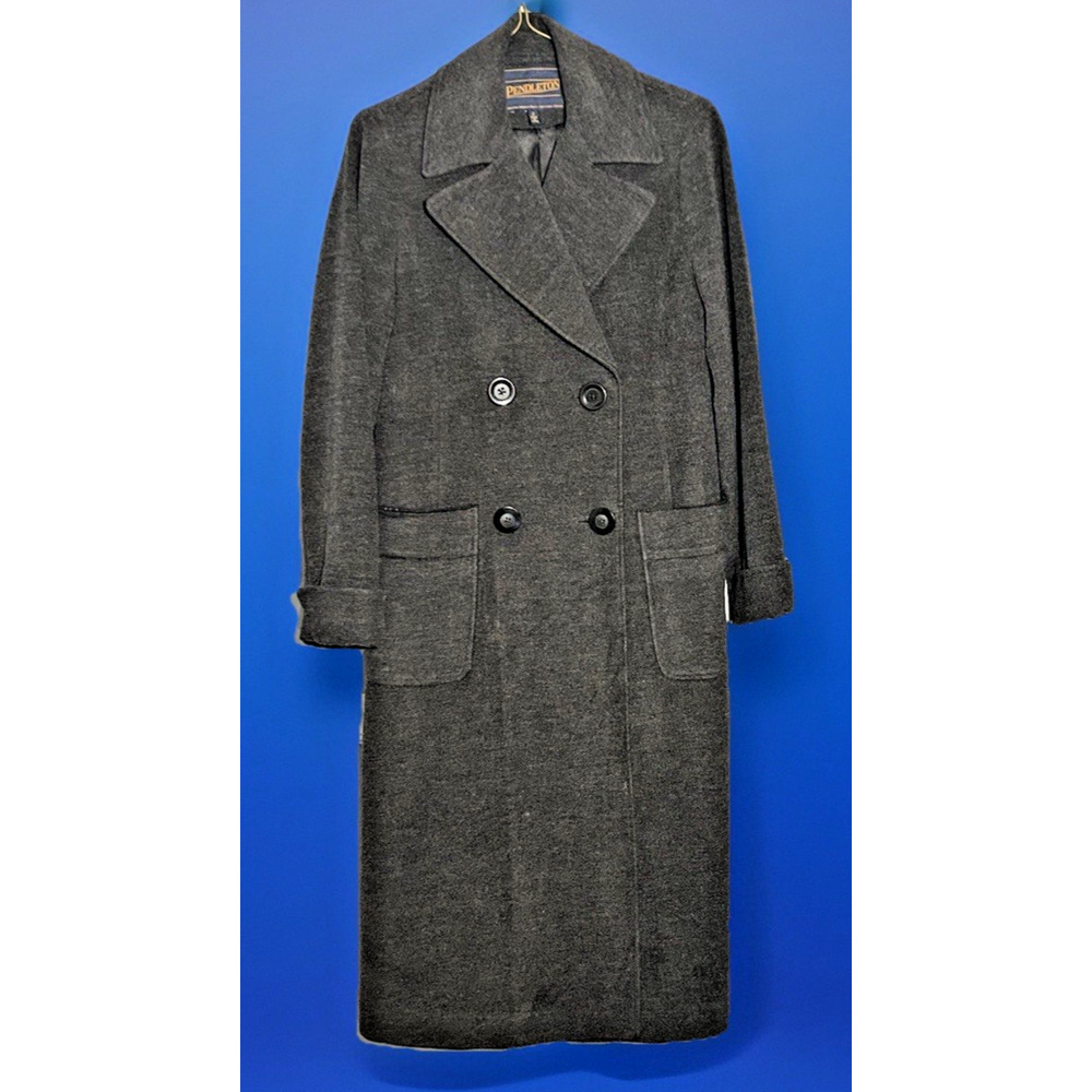 Pendleton Women’s 2 Gray Wool Silk Long Peacoat Coat